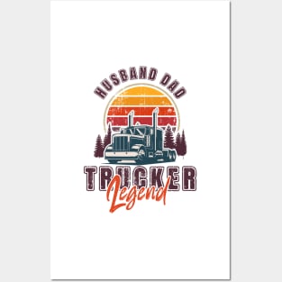 Big loads rig trucker vintage, Husband Dad Trucker Legend Posters and Art